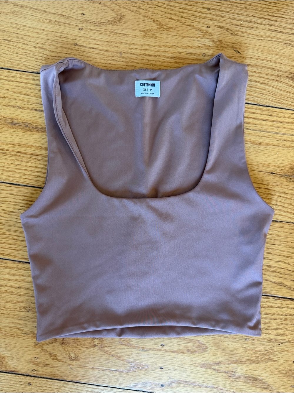 Cotton On Brown/Mauve Scoop Neck Cropped Tank